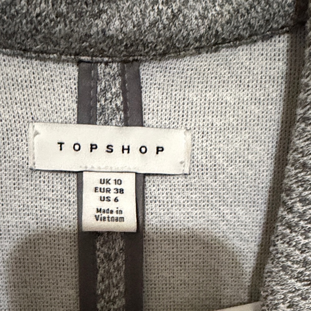 Topshop Oversized Gray Pattern Blazer - image 4